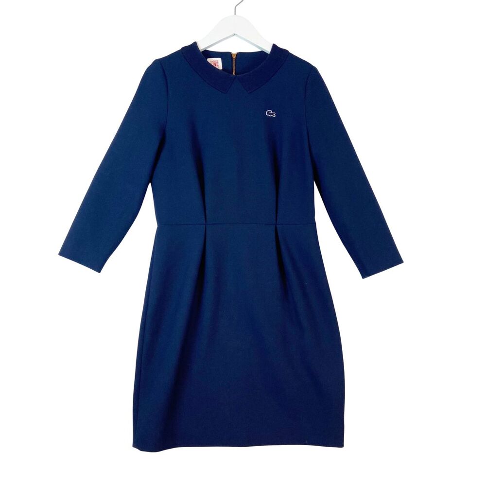 Lacoste Live Dress Girls Sz Small Blue Preppy‎ Academia Polo School Girl Classic
